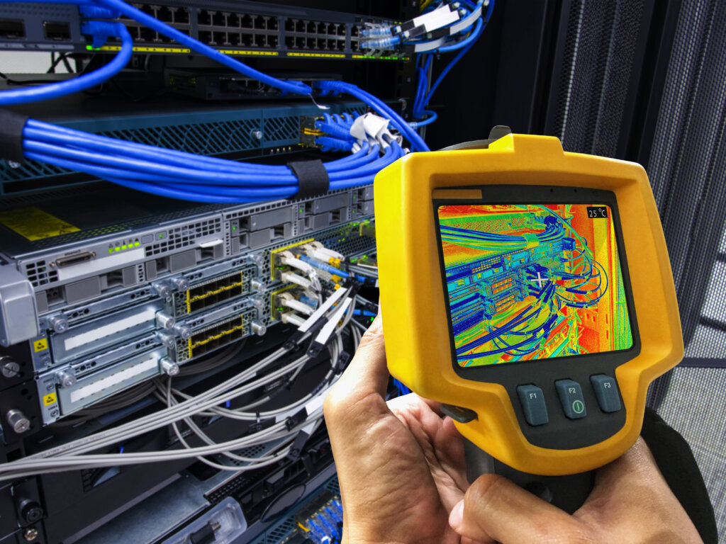 Temperature check in data center.